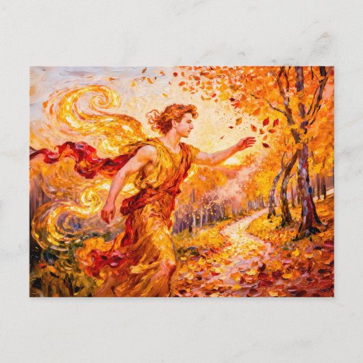 Zephyros God of the Western Wind from Greek Mythol ポストカード (正面)