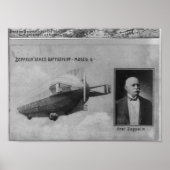 Zeppelin Airship Model 4 & Graf (Count) Zeppelin ポスター (正面)