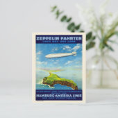 Zeppelin-Fahrtenドイツのヴィンテージポスター1935 ポストカード (スタンド正面)