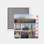 zER003 ASMARA，モザイク，エリトリア，アフリカ，冷蔵庫 マグネット (正面/裏面)