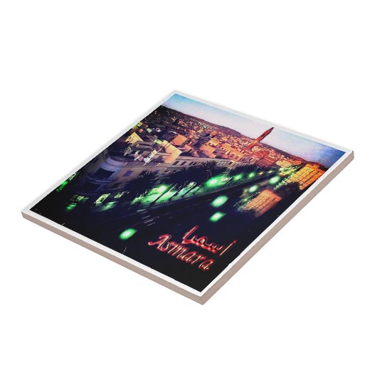 zER004 ASMARA BY Night，エリトリア，アフリカ， タイル (側面)