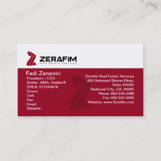 Zerafimの標準的な2味方された名刺(w/Photo) 名刺