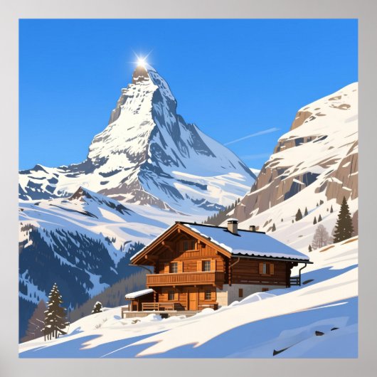 Zermatt Switzerland Alps Art Print ポスター (正面)