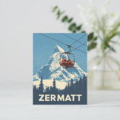 Zermatt Switzerland Ski Travel ポストカード (スタンド正面)