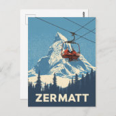 Zermatt Switzerland Ski Travel ポストカード (正面/裏面)
