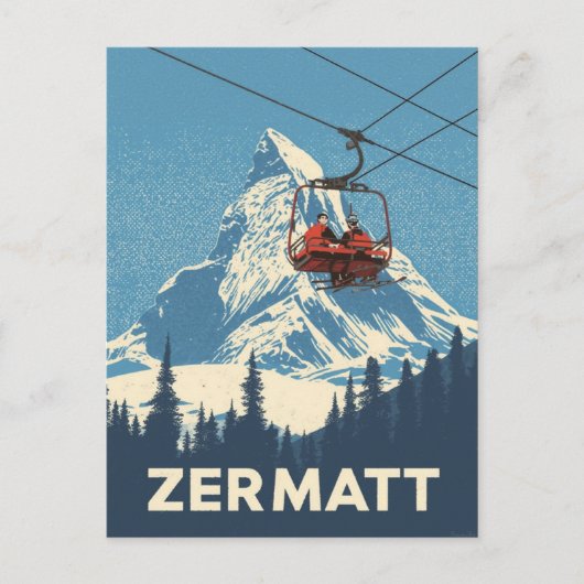 Zermatt Switzerland Ski Travel ポストカード (正面)