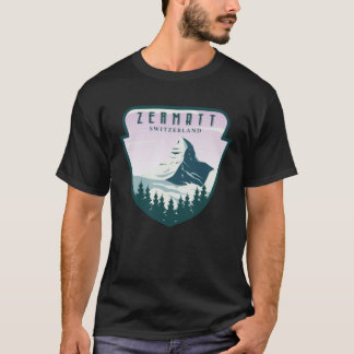 Zermatt Switzerland Vintage Snow Ski Matterhorn Sw Tシャツ
