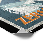 Zermatt Switzerland Winter Skiing Snowboarding Ski ポスター (角)