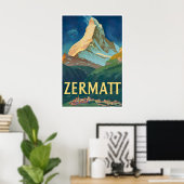 Zermatt Travel Poster Switzerland Art Swiss Print ポスター (ホームオフィス)