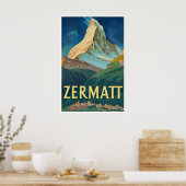 Zermatt Travel Poster Switzerland Art Swiss Print ポスター (キッチン)