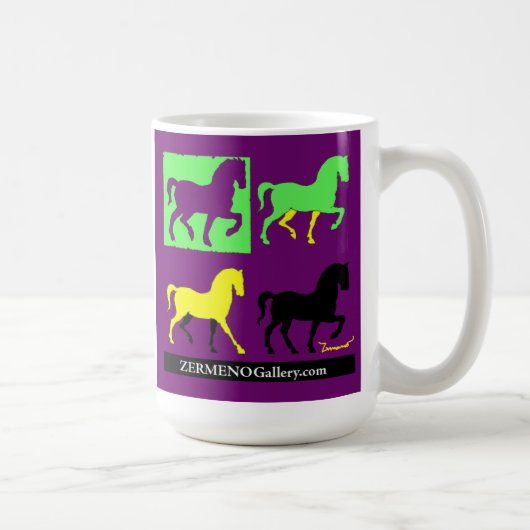 Zermenoの"4頭の馬" コーヒーマグカップ (右)