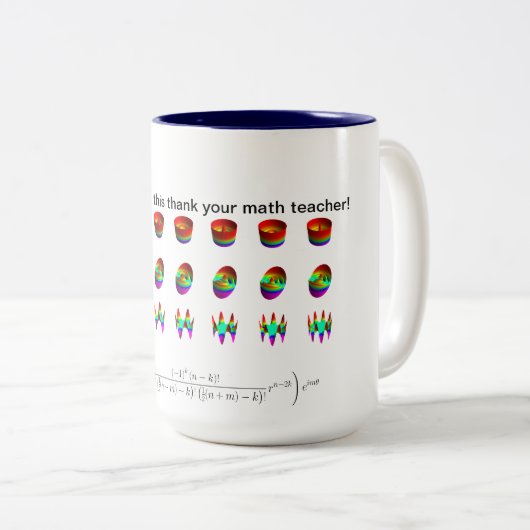 Zernikeのマグは、あなたの数学の教師を感謝していしています ツートーンマグカップ (正面右)