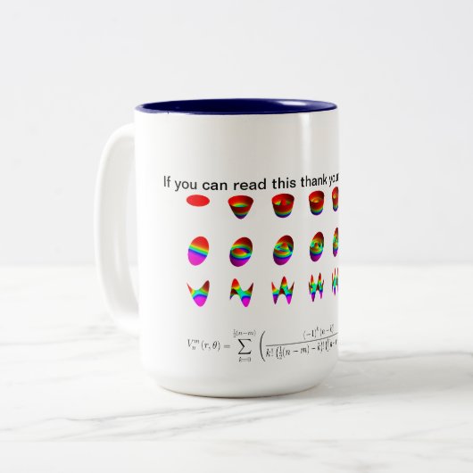 Zernikeのマグは、あなたの数学の教師を感謝していしています ツートーンマグカップ (正面左)