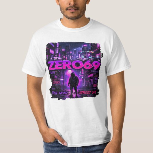 ZERO69 Glitch Division - ミッドナイトプロトコル Tシャツ (正面)