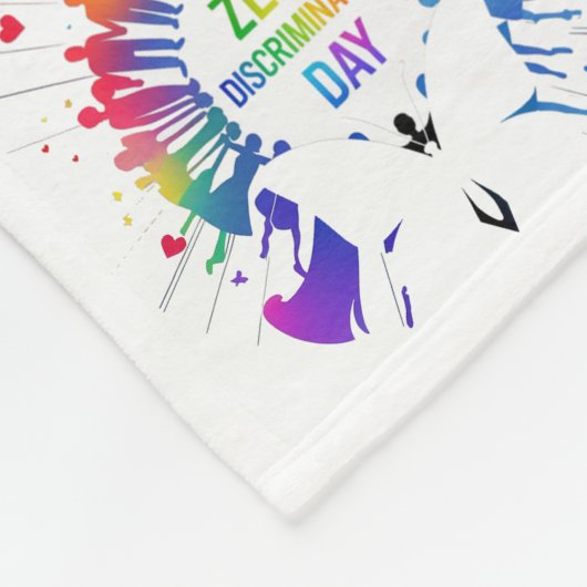 Zero Discrimination Day  フリースブランケット (角)