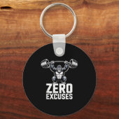 Zero Excuses Gorilla Gym Motivational Workout  キーホルダー (正面)