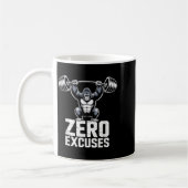 Zero Excuses Gorilla Gym Motivational Workout  コーヒーマグカップ (左)