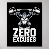 Zero Excuses Gorilla Gym Motivational Workout  ポスター (正面)