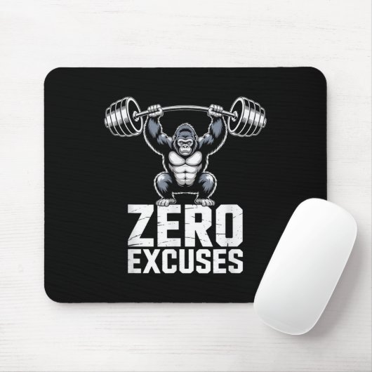Zero Excuses Gorilla Gym Motivational Workout  マウスパッド (マウス)