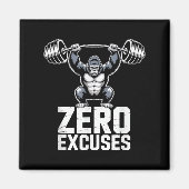 Zero Excuses Gorilla Gym Motivational Workout マグネット (正面)