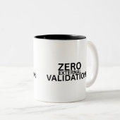 Zero External Validation Black and White Accent  ツートーンマグカップ (正面右)