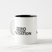 Zero External Validation Black and White Accent  ツートーンマグカップ (正面左)