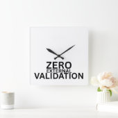 Zero External Validation Minimalist  スクエア壁時計 (ホーム)