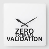 Zero External Validation Minimalist  スクエア壁時計 (正面)