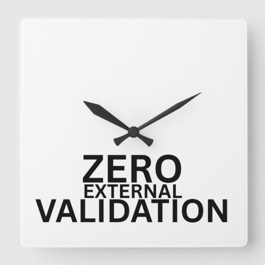 Zero External Validation Minimalist  スクエア壁時計 (正面)