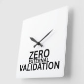 Zero External Validation Minimalist  スクエア壁時計 (傾斜)