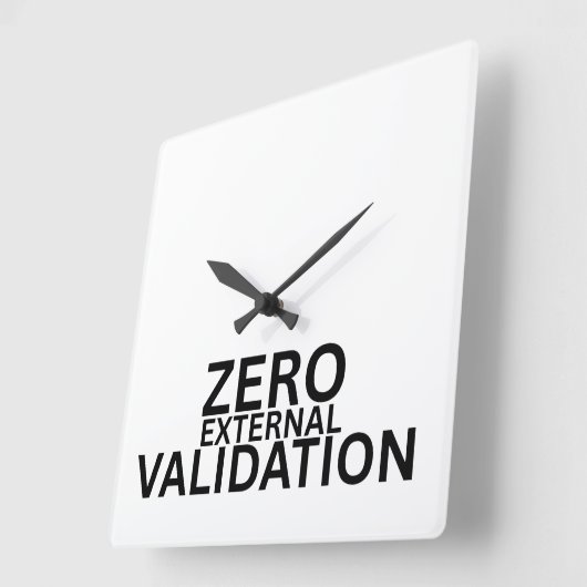 Zero External Validation Minimalist  スクエア壁時計 (傾斜)