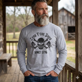 Zero F*cks Given Since 1776 Patriotic Skull Shirt Tシャツ