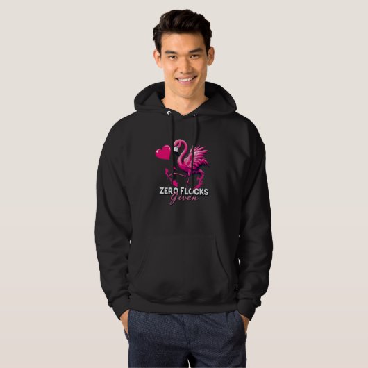 Zero Flocks Given Hoodie – Funny Flamingo Gift パーカ (正面フル)