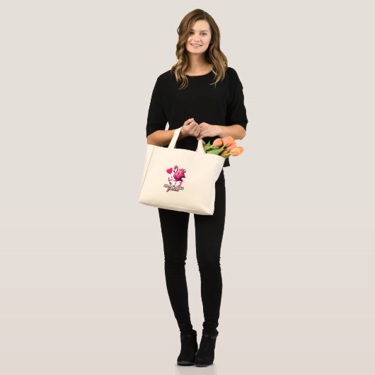 Zero Flocks Given Tote Bag – Bold Flamingo Attitud ミニトートバッグ (正面(モデル))