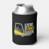 Zero Forks Given Funny Forklift Pun 缶クーラー (缶正面)