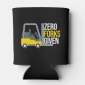 Zero Forks Given Funny Forklift Pun 缶クーラー (裏面)