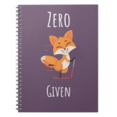 Zero Fox Given Funny Fox Pun Gifts Humor Saying ノートブック (正面)