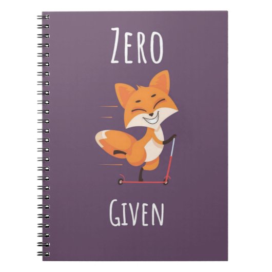 Zero Fox Given Funny Fox Pun Gifts Humor Saying ノートブック (正面)