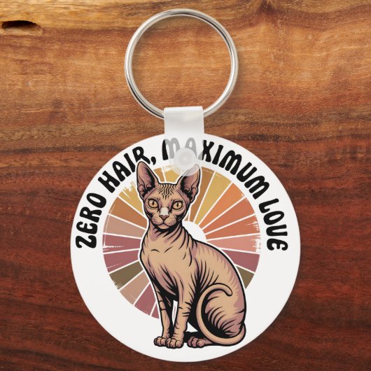 Zero Hair Maximum Love Sphynx Art キーホルダー (裏面)