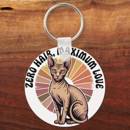 Zero Hair Maximum Love Sphynx Art キーホルダー (正面)