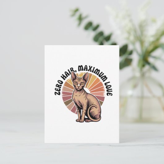 Zero Hair Maximum Love Sphynx Art ポストカード (スタンド正面)