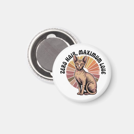 Zero Hair Maximum Love Sphynx Art マグネット (正面/裏面)