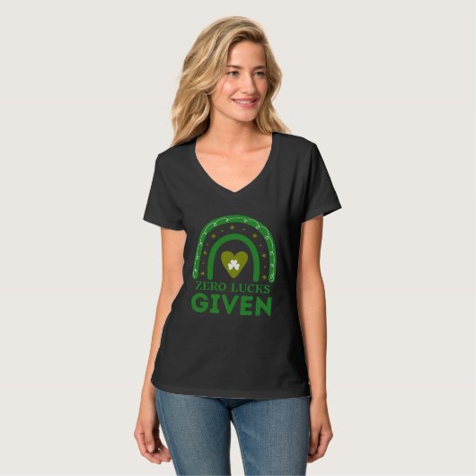 Zero Lucks Given St Patrick s Day St Paddys Day Tシャツ (正面フル)