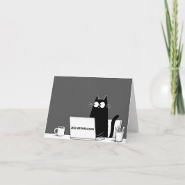 Zero Meowtivation Cat – Funny Lazy Work Cartoon サンキューカード