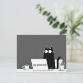 Zero Meowtivation Cat – Funny Lazy Work Cartoon シーズンポストカード (スタンド正面)
