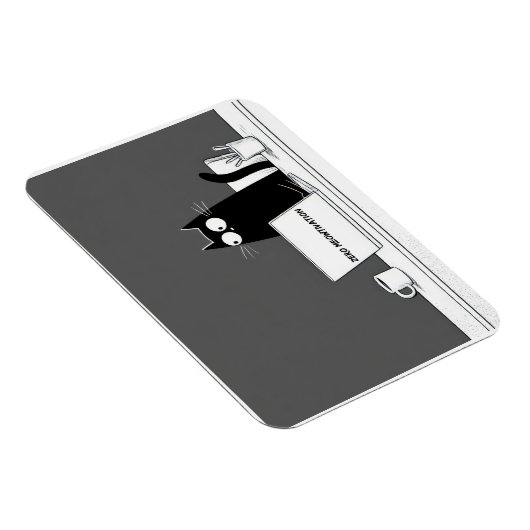 Zero Meowtivation Cat – Funny Lazy Work Cartoon マグネット (右側)