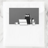 Zero Meowtivation Cat – Funny Lazy Work Cartoon 長方形シール (バッグ)