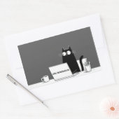 Zero Meowtivation Cat – Funny Lazy Work Cartoon 長方形シール (封筒)