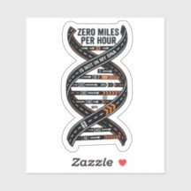 Zero Miles Per Hour DNA Sticker —Biker Speed DecaL