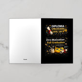 Zero Motivation Full Graduation Funny Shirt  箔グリーティングカード (外側レイダウン)